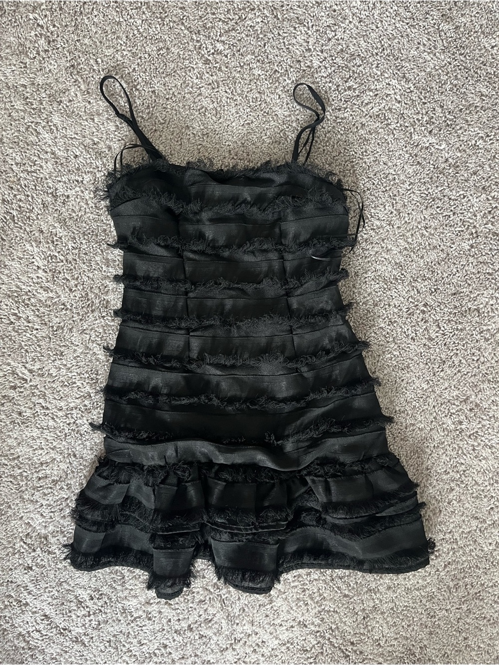 Princess Polly Black Ruffle Mini Dress